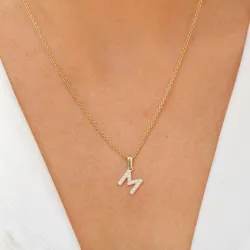 letter m hanger in 8 karaat goud - My Letter