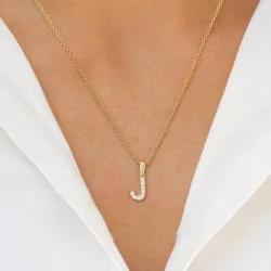 letter j hanger in 8 karaat goud - My Letter