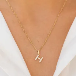 letter h hanger in 8 karaat goud - My Letter