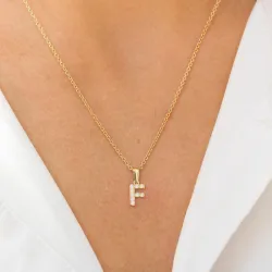 letter f hanger in 8 karaat goud - My Letter