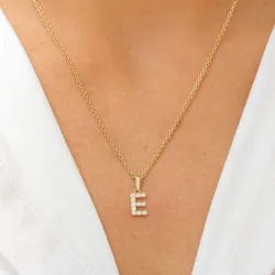 letter e hanger in 8 karaat goud - My Letter