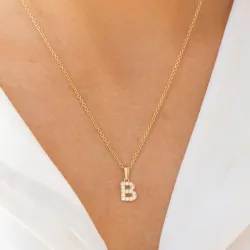 letter b hanger in 8 karaat goud - My Letter