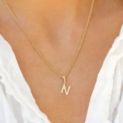 letter n hanger in 8 karaat goud - My Letter