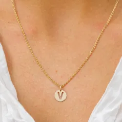 letter v hanger in 8 karaat goud - My Letter