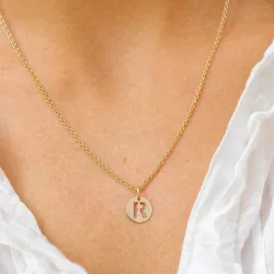 letter r hanger in 8 karaat goud - My Letter