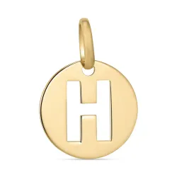 letter h hanger in 8 karaat goud