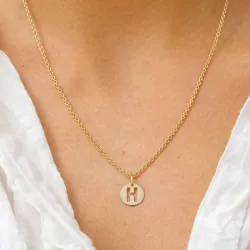 letter h hanger in 8 karaat goud