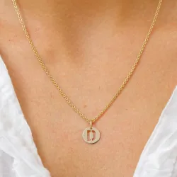 letter d hanger in 8 karaat goud