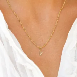 letter v hanger in 8 karaat goud - My Letter