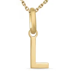 letter l ketting in verguld sterlingzilver met hanger in 8 karaat goud - My Letter