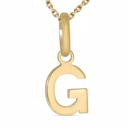 letter g ketting in verguld sterlingzilver met hanger in 8 karaat goud - My Letter