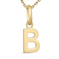 letter b ketting in verguld sterlingzilver met hanger in 8 karaat goud - My Letter