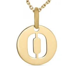 letter o ketting in verguld sterlingzilver met hanger in 8 karaat goud - My Letter