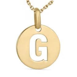 letter g ketting in verguld sterlingzilver met hanger in 8 karaat goud - My Letter