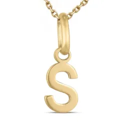 letter s ketting in verguld sterlingzilver met hanger in 8 karaat goud - My Letter