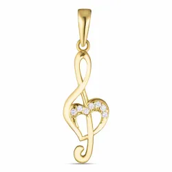 noot zirkoon hanger in 9 karaat goud