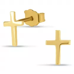 kruis oorbellen in 9 karaat goud