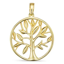 17 mm boom van het leven hanger in 8 karaat goud - Gold Collection