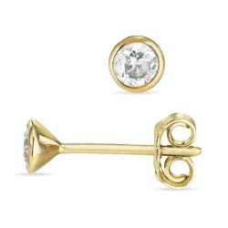 3,5 mm oorsteker in 8 karaat goud met zirkoon - Gold Collection