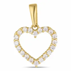 hart zirkoon hanger in 8 karaat goud - Gold Collection