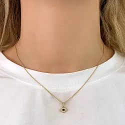 ogen zirkoon hanger in 8 karaat goud - Gold Collection