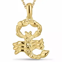 sterrenbeeld schorpioen ketting in verguld sterlingzilver met hanger in 8 karaat goud - Gold Collection