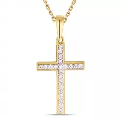 kruis hanger met ketting in 8 karaat goud