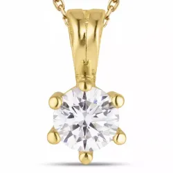 zirkoon ketting in verguld sterlingzilver met hanger in 8 karaat goud