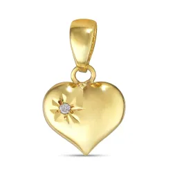 hart zirkoon hanger in 9 karaat goud - Amoré