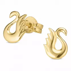 zwaan oorsteker in 9 karaat goud