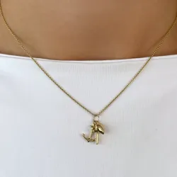 geloof-hoop-liefde ketting in verguld sterlingzilver met hanger in 9 karaat goud - Amoré