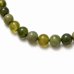 groen agaat ketting in verguld staal - AURA