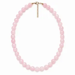 roze kwarts ketting in verguld staal - AURA