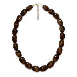 acryl ketting in verguld staal - AURA