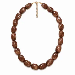 acryl ketting in verguld staal - AURA