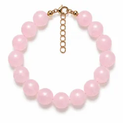 roze kwarts armband in verguld staal - AURA