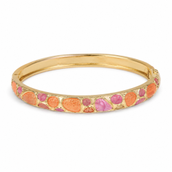 waterproof pink bangle in verguld staal - OCEANA