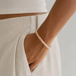 waterproof pink bangle in verguld staal - OCEANA
