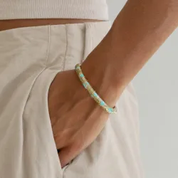 waterproof groen bangle in verguld staal - OCEANA