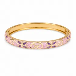 waterproof bloem roze bangle in verguld staal - OCEANA