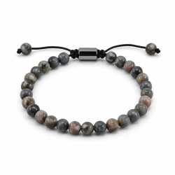 blauwe labradoriet armband in nylon met verstelbaar koord
