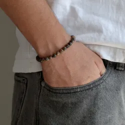 blauwe labradoriet armband in nylon met verstelbaar koord