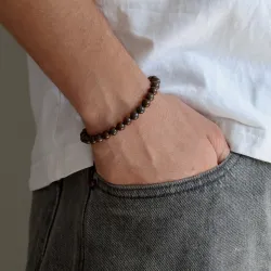 bronziet armband in nylon met verstelbaar koord