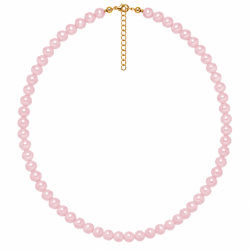 roze kwarts ketting in verguld staal - AURA