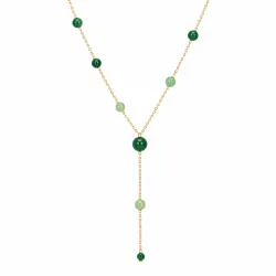 groen Y-ketting in verguld staal - AURA
