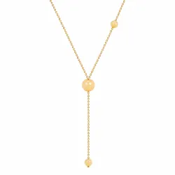 gele jadesteen Y-ketting in verguld staal - AURA