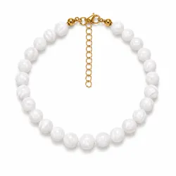 witte trochus armband in verguld staal - AURA