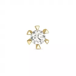 1 x 0,15 ct diamant solitaire oorbel in 14 karaat goud met diamant 