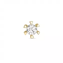 1 x 0,13 ct diamant solitaire oorbel in 14 karaat goud met diamant 