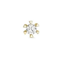 1 x 0,13 ct diamant solitaire oorbel in 14 karaat goud met diamant 